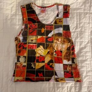 Printed y2k cropped tanktop